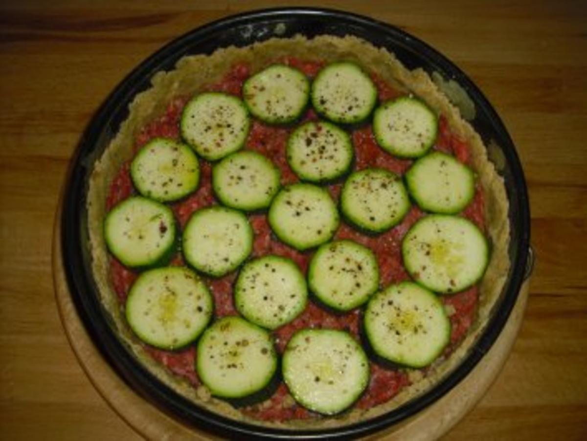 Bilder für Hackfleisch quiche mit Zuchini und Tomaten - Rezept