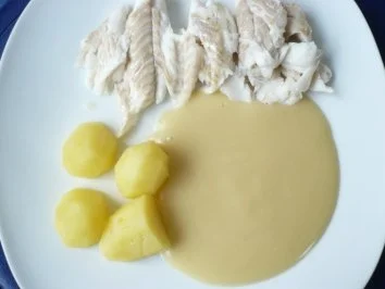 Kochfisch mit Senfsoße - Rezept