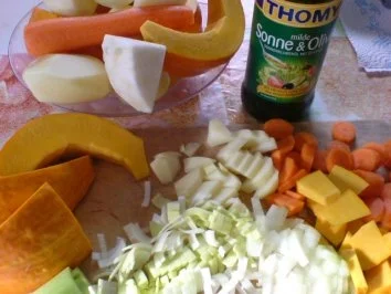 Rezept: Kürbissüppchen mit Cappuccino-Schaum Bild Nr. 5 Kürbissüppchen mit Cappuccino-Schaum - Rezept - Bild Nr. 5