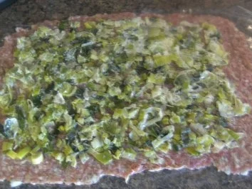 Lauch - Hackbraten mit Röstzwiebelkruste - Rezept - Bild Nr. 2