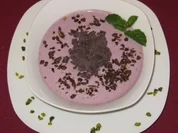 Rezept: Blaubeercreme mit Zartbitter- und Espressoflocken Blaubeercreme mit Zartbitter- und Espressoflocken - Rezept