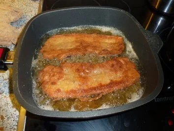 Panierter Bauch mit gedünsteten Zucchini - Rezept - Bild Nr. 5