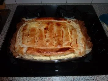 mein gedeckter Topfen Apfelstrudel in der Auflaufform - Rezept