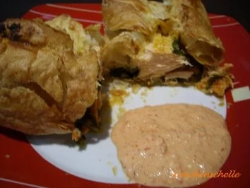 Lachs und Mangold gehüllt in einen Mantel - Rezept