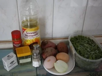 Vegetarisch: Bohnen-Kräuter-Pfanne mit Speigelei und Salzkartoffeln - Rezept - Bild Nr. 2