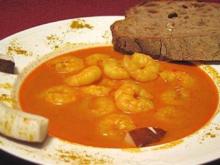 Garnelen in Kokos-Curry-Suppe - Rezept