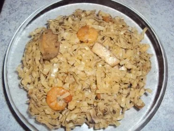 Steinpilze und Garnelen mit Woknudeln - Rezept