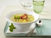 Cremige Kartoffel-Trüffelsuppe mit Knusperbacon - Rezept