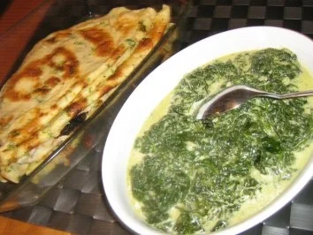 Kräuter - Pfannkuchenröllchen mit frischem Rahmspinat gefüllt - Rezept - Bild Nr. 7