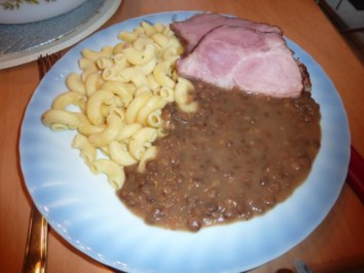 Bilder für Linsen mit Kasseler Kamm und Nudeln - Rezept