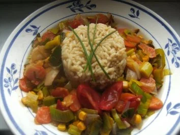 Reis im Gemüsebett - Rezept