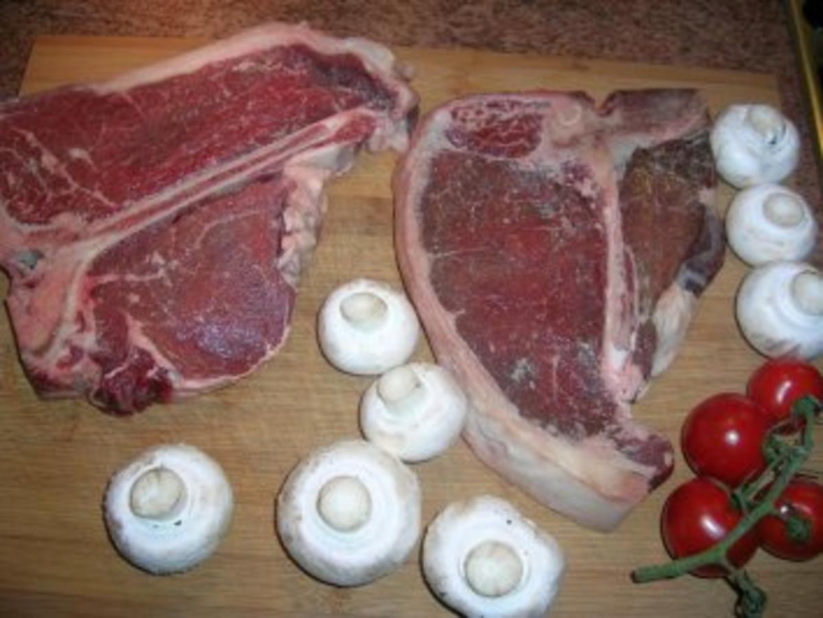 T-Bone Steak eingelegt in Cognac-BBQ-Sauce mit Gemüsebeilage - Rezept - Bild Nr. 4