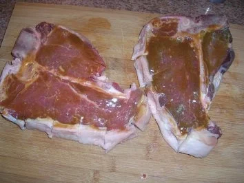 T-Bone Steak eingelegt in Cognac-BBQ-Sauce mit Gemüsebeilage - Rezept - Bild Nr. 5