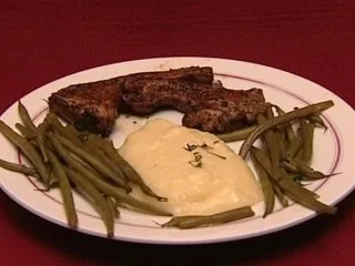 Lammkotelett mit Prinzessbohnen, Kartoffelpüree und Petersilienwurzeln (Alice Hoffmann) - Rezept