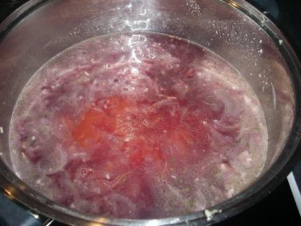 MIesmuscheln in Tomaten-Rotweinsud - Rezept - Bild Nr. 3