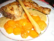 Hähnchenschenkel mit Ingwer-Möhren - Rezept