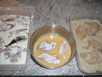 Geflügel: Chicken Nuggets an Kartoffelpüree und karamellisierten Möhren. - Rezept - Bild Nr. 3