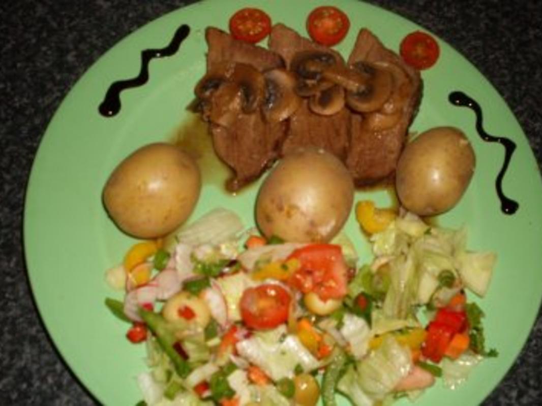 Rinderbraten mit Champignons, - Rezept mit Bild - kochbar.de