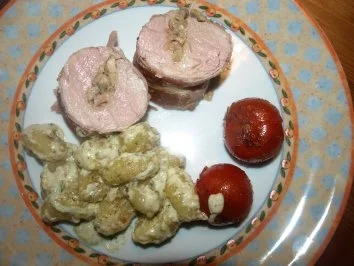 Rezept: Schweinefilet - gefüllt im Speckmäntelchen Schweinefilet - gefüllt im Speckmäntelchen - Rezept