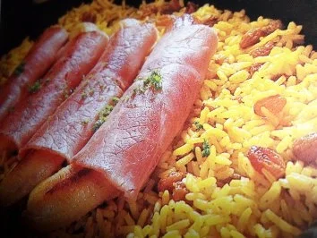 Curryreis mit Schinkenbananen - Rezept