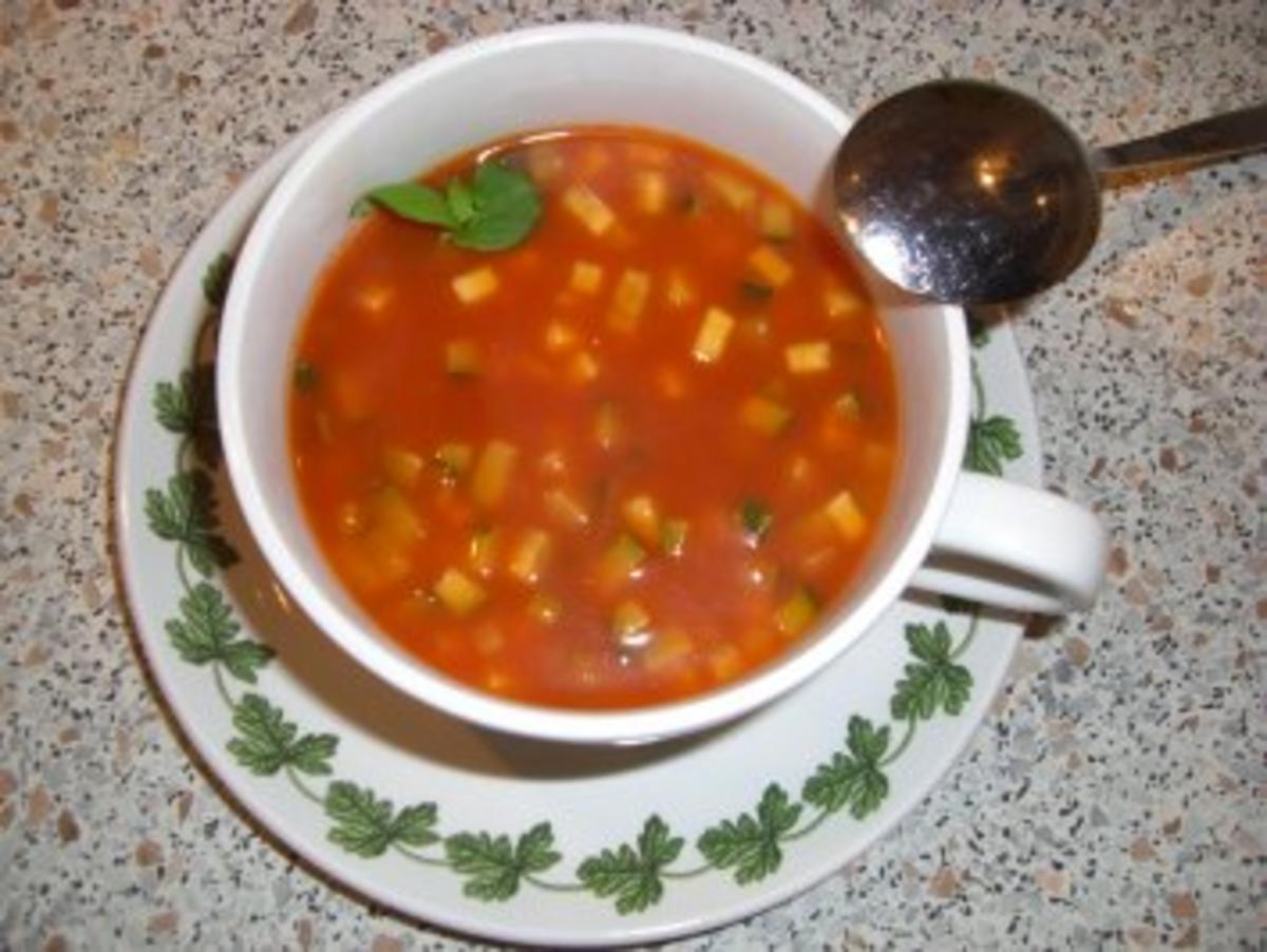 Zucchini-Tomaten-Suppe nach Weight Watchers - Rezept
