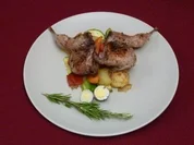 Wachtel mit frischem Gemüse und Kartoffeln - Rezept