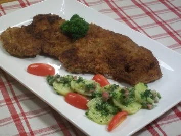 Wiener Schnitzel an grünem Kartoffelsalat - Rezept - Bild Nr. 3