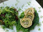 Grün gehaltene Putenrolle mit Sommerblattsalat! - Rezept