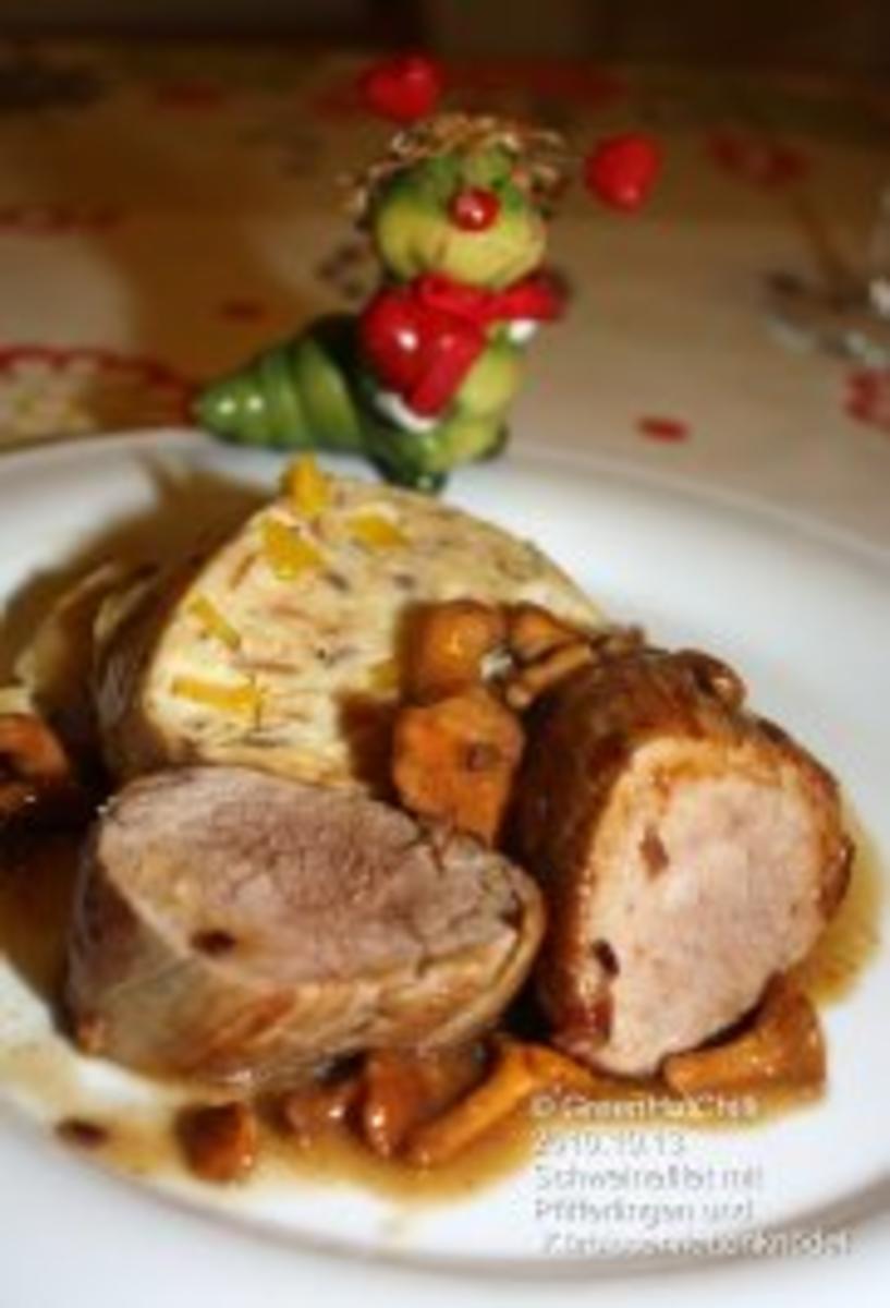 Schweinefilet mit Pfifferlingen und Kürbisserviettenknödel - Rezept ...