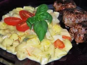 Rezept: Knollen und Wurzeln im Safran-Rahm... Knollen und Wurzeln im Safran-Rahm... - Rezept