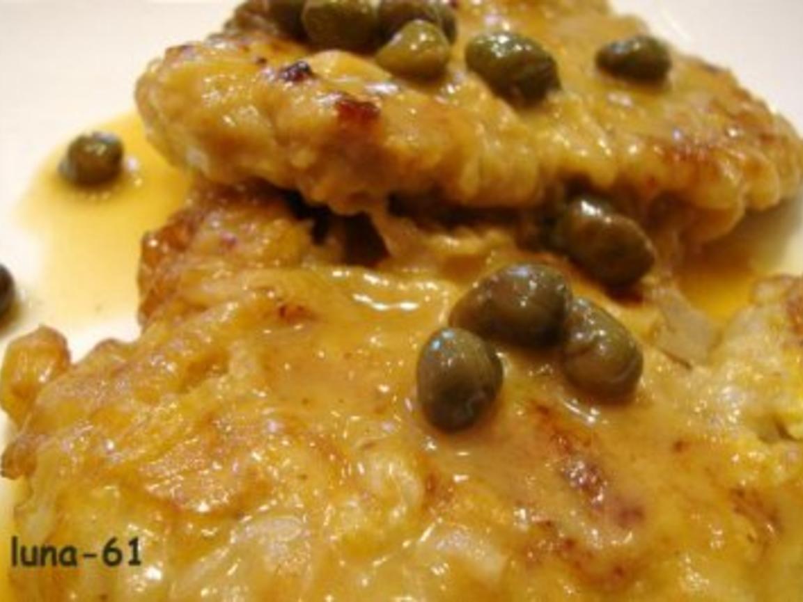 SCALOPPINE AL LIMONE E CAPPERI Kalbsschnitzel an Zitronen Kapernsauce ...