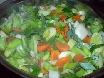 Porree-Hühnchen-Suppe - Rezept