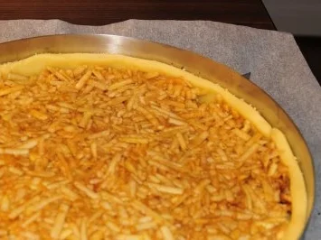 Rezept: Apfelkuchen mit Bienenstichbelag Bild Nr. 2 Apfelkuchen mit Bienenstichbelag - Rezept - Bild Nr. 2