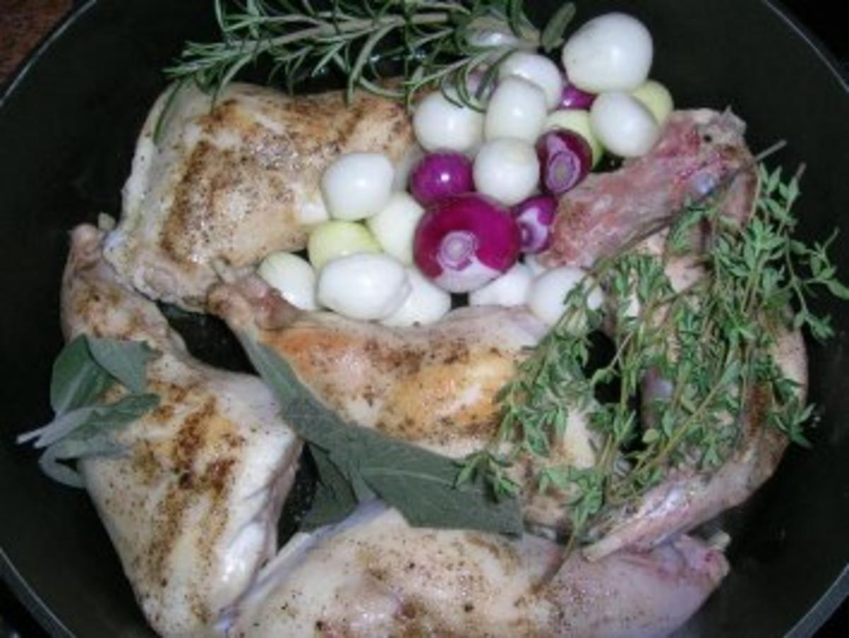 Kaninchen mit Oliven und Balsamico-Weißwein-Sauce (Coniglio con le olive) - Rezept - Bild Nr. 5