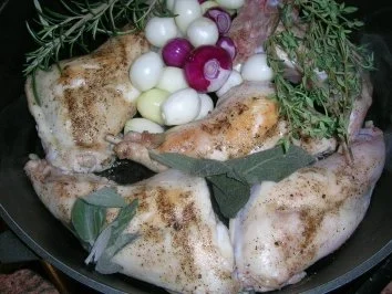 Rezept: Kaninchen mit Oliven und Balsamico-Weißwein-Sauce (Coniglio con le olive) Bild Nr. 6 Kaninchen mit Oliven und Balsamico-Weißwein-Sauce (Coniglio con le olive) - Rezept - Bild Nr. 6