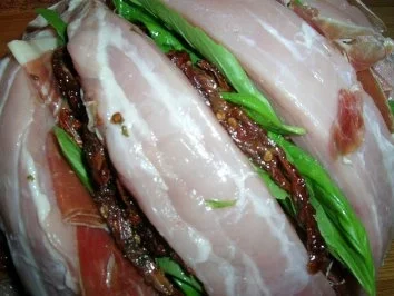 Rezept: Fächerbraten mit Parmaschinken und Tomaten an Safranrisotto Bild Nr. 10 Fächerbraten mit Parmaschinken und Tomaten an Safranrisotto - Rezept - Bild Nr. 10