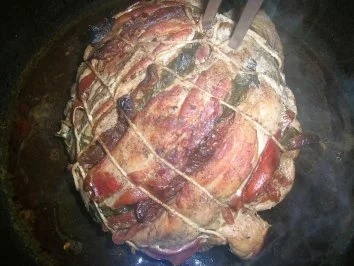 Rezept: Fächerbraten mit Parmaschinken und Tomaten an Safranrisotto Bild Nr. 11 Fächerbraten mit Parmaschinken und Tomaten an Safranrisotto - Rezept - Bild Nr. 11