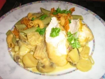 Rezept: Hähnchenbrust gebraten mit Champignons-Ananas-Petersilienwurzel- Gemüse Bild Nr. 7 Hähnchenbrust gebraten mit Champignons-Ananas-Petersilienwurzel- Gemüse - Rezept - Bild Nr. 7