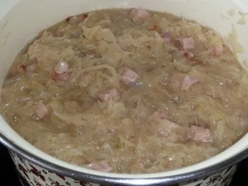 Eintopf: Sauerkraut mit Kasseler, gerösteten Paprikaschoten und Crème leicht - Rezept - Bild Nr. 3