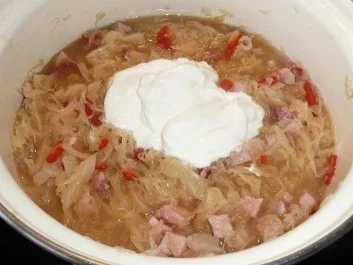 Eintopf: Sauerkraut mit Kasseler, gerösteten Paprikaschoten und Crème leicht - Rezept - Bild Nr. 5