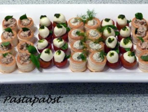 Mit Kräuter-Mascarponecreme gefüllte Mini-Blätterteigpasteten - Rezept ...