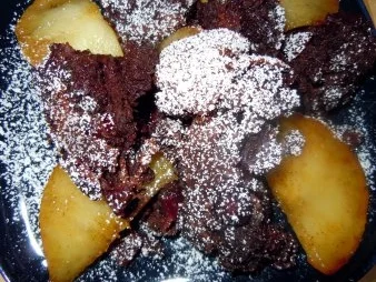 Schoko-Schmarrn mit karamellisierten Apfelscheiben - Rezept