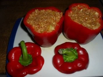 Resteverwertung: Paprikaschoten gefüllt mit Hack und Reis - Rezept - Bild Nr. 5