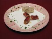 Rezept: Jakobsmuscheln im Speckmantel auf Selleriepüree Jakobsmuscheln im Speckmantel auf Selleriepüree - Rezept