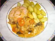 Rezept: Rollbraten Milano mit einer Champignon-Gemüse Soße an Gnocchis Rollbraten Milano mit einer Champignon-Gemüse Soße an Gnocchis - Rezept