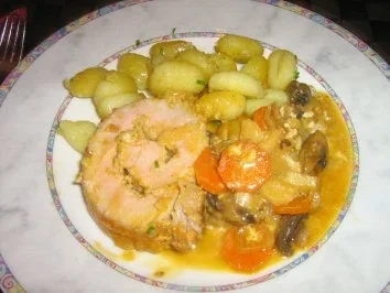 Rollbraten  Milano mit einer Champignon-Gemüse Soße an Gnocchis - Rezept - Bild Nr. 8