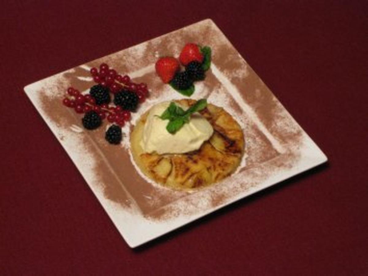 Bilder für Apfelpfannkuchen mit Vanilleeis und Zimt - Rezept