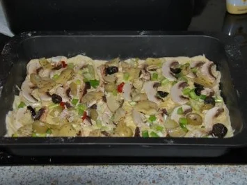 Rezept: Veggi-Pizza...vegetarische Pizza ohne Tomatensoße Bild Nr. 4 Veggi-Pizza...vegetarische Pizza ohne Tomatensoße - Rezept - Bild Nr. 4