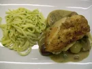 Rezept: Coq au Riesling an Kräuterspätzle Coq au Riesling an Kräuterspätzle - Rezept