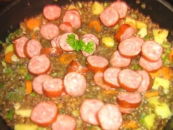 Linseneintopf mit Kabanossi - Rezept - Bild Nr. 5